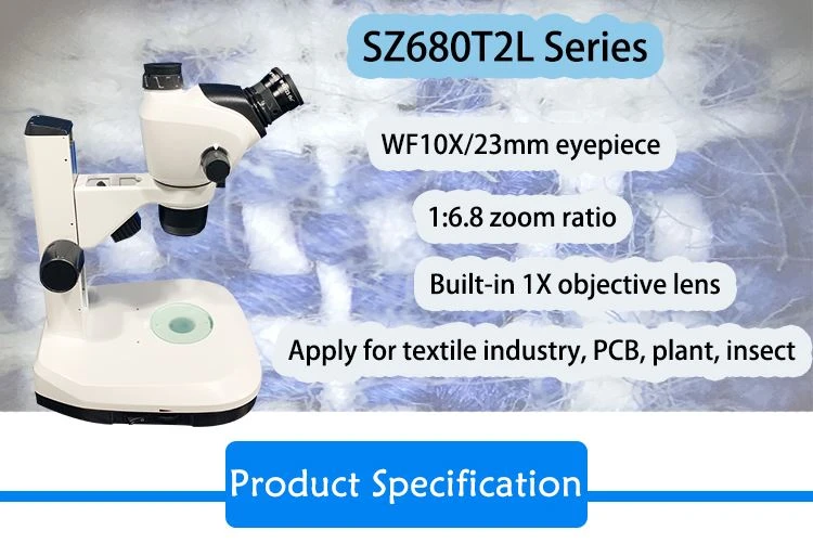 SZ680T2L Trinocular Stereo Microscope Zoom With LED Light