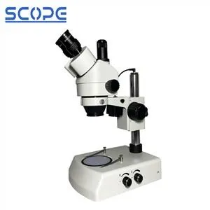 Microscopio estereoscópico óptico con zoom continuo y LED